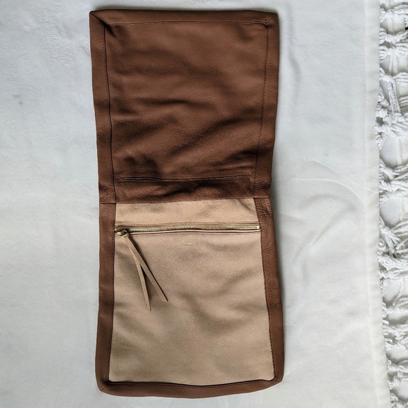 rag & bone Olympus Hobo Large Shoulder Pebbled Leather Nubuck Honey Beige NWOT - Picture 14 of 15